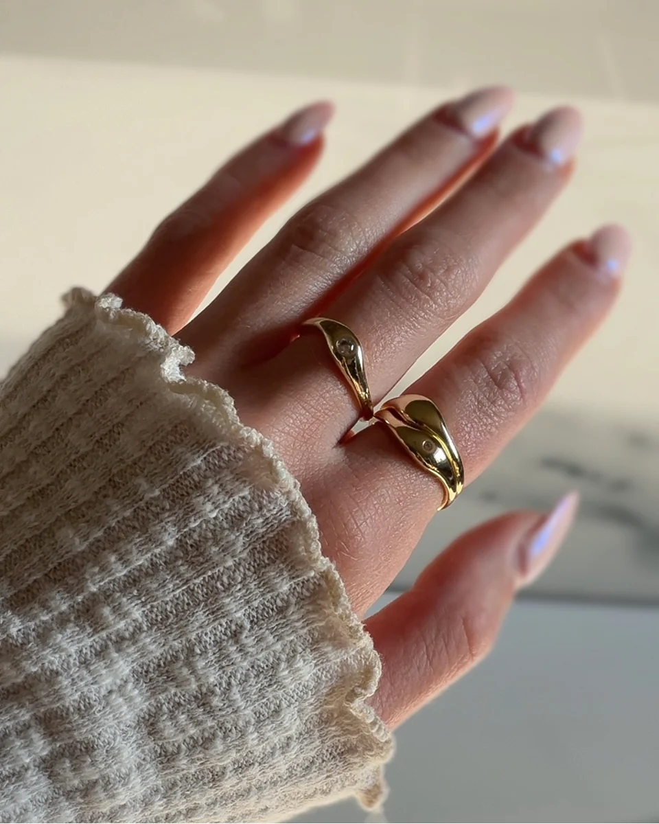Wavy Triple Ring Stack Set