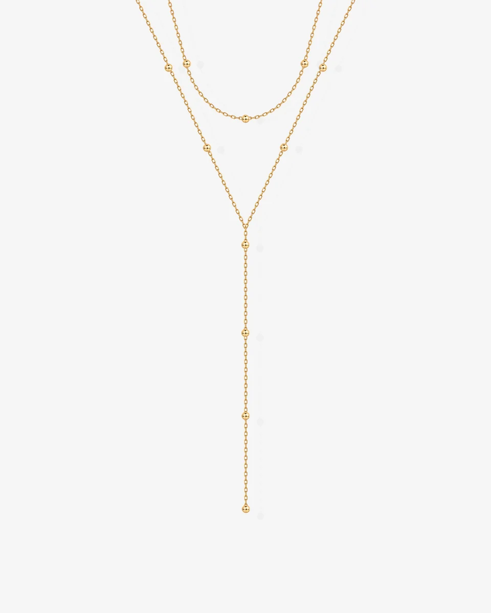 Beaded Tassel Lariat Necklace